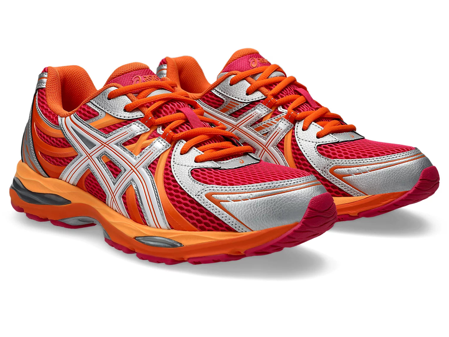 Asics Gel-Sekiran Orange profil - empeigne mesh et overlays synthétiques argent