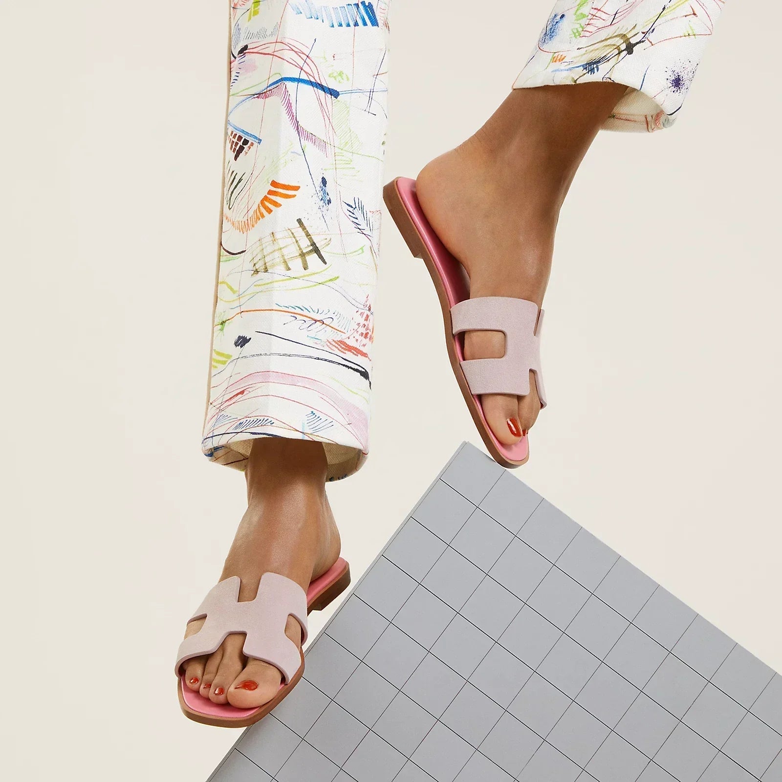 Hermès Sandales Oran - Porcelaine rose