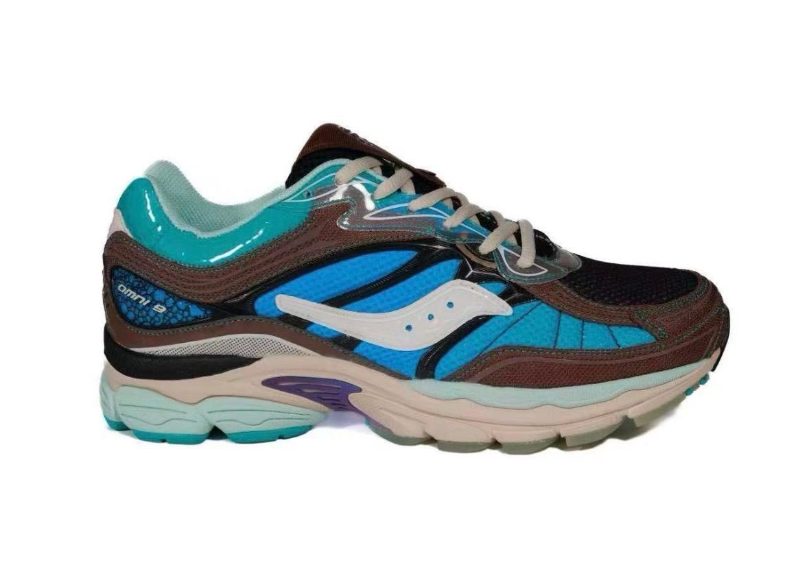 Saucony ProGrid Omni 9 Bleu et Marron - Sneakers rétro vintage - NB Addict