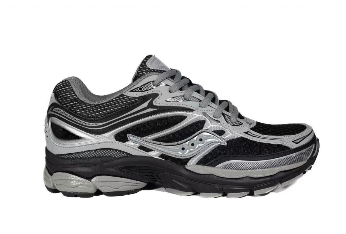 Saucony ProGrid Omni 9 Noir Argentée - Sneakers rétro running sombre et chromée - nbaddict.fr
