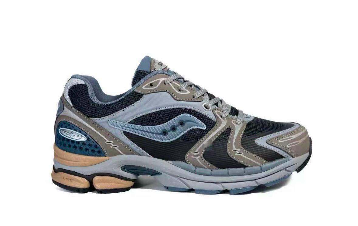 Saucony ProGrid Omni 9 Bleu Terra - Sneakers rétro running tons terreux - nbaddict.fr
