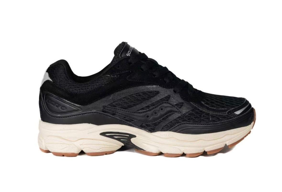 Saucony ProGrid Omni 9 Noir Mirage - Sneakers rétro running sombre - nbaddict.fr