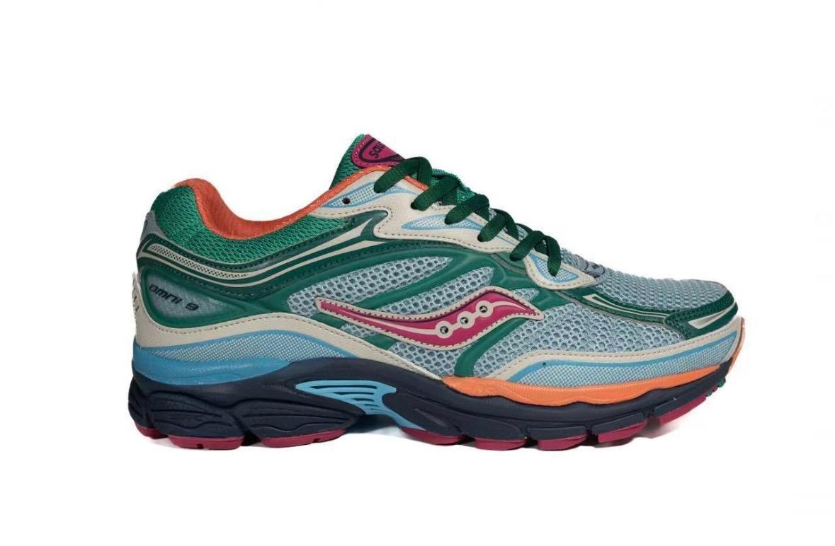 Saucony ProGrid Omni 9 Spruce Orange Sterling - Sneakers rétro running automnale - nbaddict.fr
