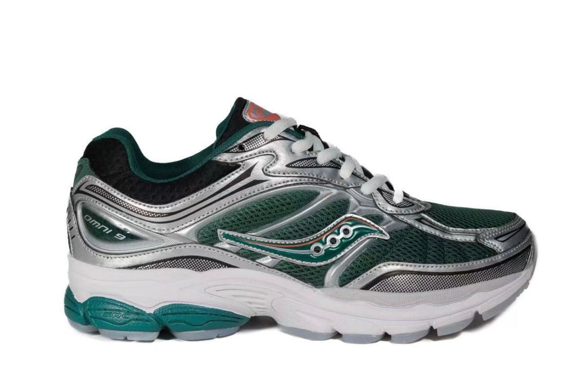 Saucony ProGrid Omni 9 Vert Metallic - Sneakers rétro running métallisée - nbaddict.fr