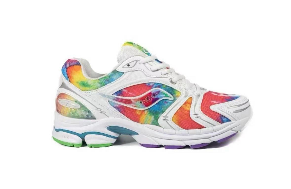 Saucony ProGrid Triumph 4 Blanc Multicolore - Sneakers rétro running colorée - NB Addict